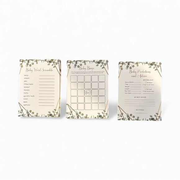 Baby Shower Party Supplies Set With Diaper Raffle Games Guest Book Party Favors - Picture 2 of 11